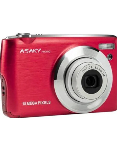 Photo Shuttle S-8 red: Compact Asky Slim digital camera